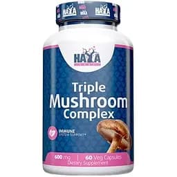 Натуральна добавка Haya Labs Triple Mushroom Complex 60 вегакапсул