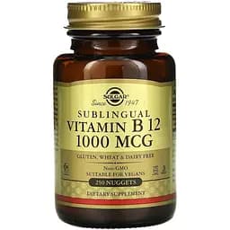 Вітамін В12 ціанокобаламін Solgar Vitamin B12 сублінгвальний 1000 мкг 250 таблеток