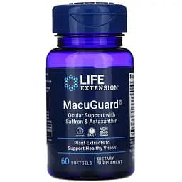 Натуральная добавка Life Extension MacuGuard Ocular Support with Saffron & Astaxanthin, 60 капсул