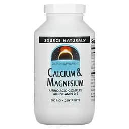 Вітаміни та мінерали Source Naturals Calcium & Magnesium 300 mg 250 таблеток