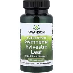 Джимнема сильвестра Swanson Gymnema Sylvestre Leaf 400 mg Full Spectrum 100 капсул