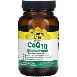 Коензим Q10 Country Life CoQ10 100 mg 60 капсул для підтримки імунної системи та серця