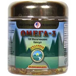Дієтична добавка Healthyway Production Омега-3, 100 капсул