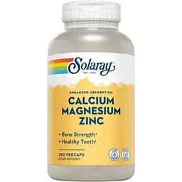 Витамины и минералы Solaray Calcium Magnesium Zinc 250 вегакапсул