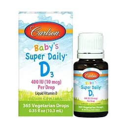 Вітаміни та мінерали Carlson Labs Baby's Super Daily D3 400 IU, 10.3 мл - мініатюра 1
