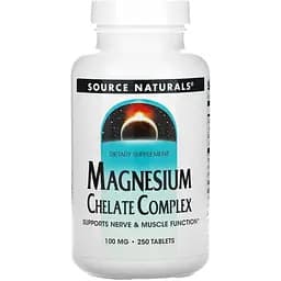 Магній хелат Source Naturals 100 мг 250 таблеток