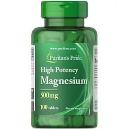 Витамины и минералы Puritan's Pride High Potency Magnesium 500 мг 100 таблеток