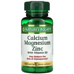Кальцій, магній та цинк із вітаміном D3 Nature's Bounty 100 таблеток
