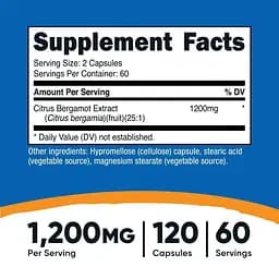 Цитрусовий бергамот Nutricost 1200 мг 120 капсул - мініатюра 3
