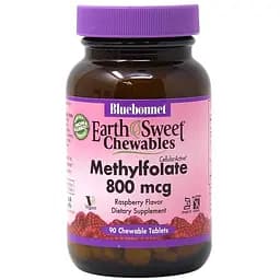 Витамины и минералы Bluebonnet Earth Sweet Chewables Methylfolate 800 мкг 90 жевательных таблеток