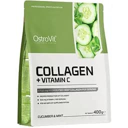 Препарат для суглобів і зв'язок OstroVit Collagen + Vitamin C, 400 грам - Огірок-м'ята