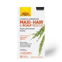 Натуральна добавка Country Life Maxi-Hair and Scalp Rescue, 30 капсул - мініатюра 1