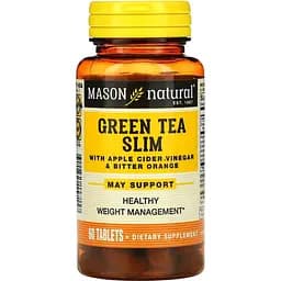 Зелений чай з яблучним оцтом і гірким апельсином Mason Natural Green Tea Slim з Apple Cider Vinegar&Bitter Orange 60 таблеток