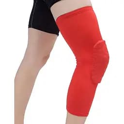 Наколінник Zelart еластичний бандаж для волейболу, танців, гімнастики, йоги XL 47 см Red (16005)