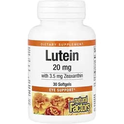 Лютеин Natural Factors Lutein 20 мг 30 желатиновых капсул
