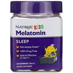 Дитячий мелатонін Natrol Kids Melatonin 1 mg, 60 желейок для гарного сну - Ягоди