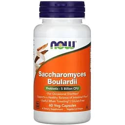 Пробиотики и пребиотики NOW Saccharomyces Boulardi 60 вегакапсул