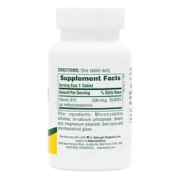 Вітаміни та мінерали Natures Plus Vitamin B12 500 mcg, 90 таблеток - мініатюра 2