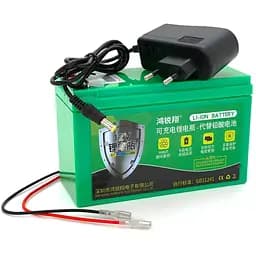 Акумуляторна батарея літієва 12 V 10A з елементами Li-ion 18650 (150X65X94) вага 840 грам + зарядний пристрій OEM