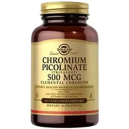 Вітаміни та мінерали Solgar Chromium Picolinate 500 mcg, 60 вегакапсул