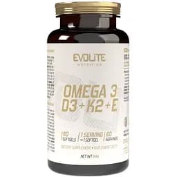 Жирні кислоти Evolite Nutrition Omega 3+D3+K2+E 60 капсул