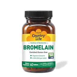 Натуральна добавка Country Life Bromelain 500 mg Triple Strength, 60 таблеток - мініатюра 1
