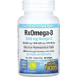 Омега-3 Natural Factors RxOmega-3, 1260 мг 60 гелевих капсул