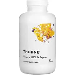 Бетаїну гідрохлорид + Пепсин Thorne Research 450 капсул