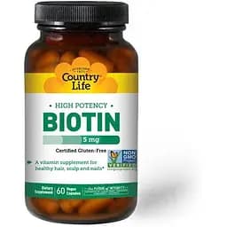 Витамины и минералы Country Life High Potency Biotin 5 mg 60 капсул
