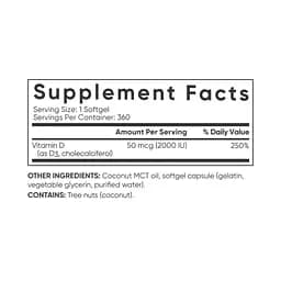 Вітаміни Sport Research Vitamin D3 2000 мг 360 капсул - мініатюра 2