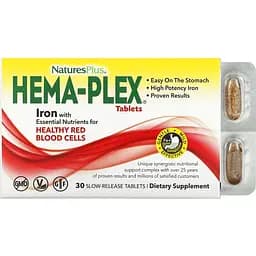Залізо Nature's Plus Hema-Plex 30 таблеток