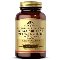 Витамины и минералы Solgar Beta-Carotene 25000 IU, 90 капсул