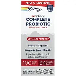 Комплекс пробіотиків Solaray Complete Probiotic Ultimate Potency 60 веганських капсул - мініатюра 2