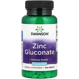 Мінеральна добавка Swanson Zinc Gluconate 30 мг 250 таблеток