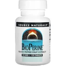 Натуральна добавка Source Naturals BioPerine 10 mg 120 таблеток