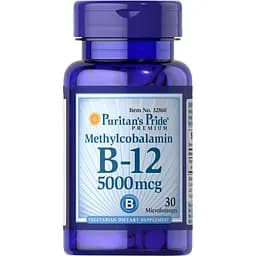 Витамины и минералы Puritan's Pride Vitamin B-12 (Methylcobalamin) 5000 мкг 30 микро леденцов