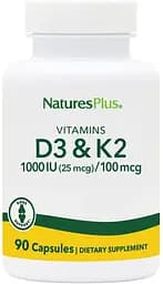 Вітаміни та мінерали Natures Plus Vitamins D3 + K2, 90 капсул