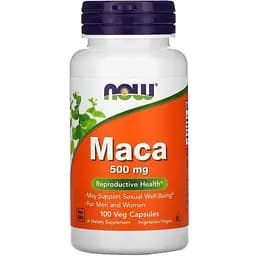 Натуральна добавка Now Maca 500 mg 100 вегакапсул