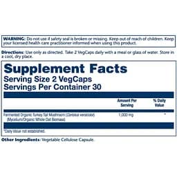 Трутовик різнобарвний Solaray Org Grown Fermented Turkey Tail 1000 мг 60 вегетаріанських капсул (2023-10-2142) - мініатюра 2