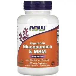 Препарат для суглобів і зв'язок Now Vegetarian Glucosamine & MSM 120 вегакапсул
