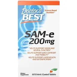 Амінокислота Doctor's Best SAM-e (S-Adenosyl-L-Methionine) 200 mg 60 таблеток