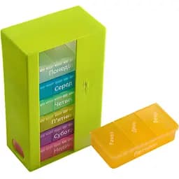 Органайзер для таблеток МВМ My Home PC-01, 7 днів 14.2х8.6х4.7 см зелений (PC-01 GREEN)