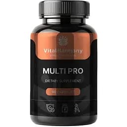 Вітаміни та мінерали VitalHarmony Multi Pro Premium Multivitamins, 90 капсул для підтримки загального стану організму