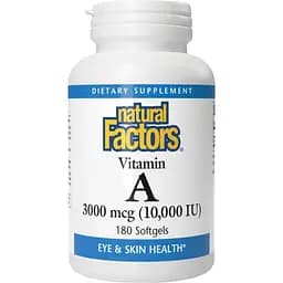 Вітаміни Natural Factors Vitamin A 3000 мкг 10000 iu 180 капсул