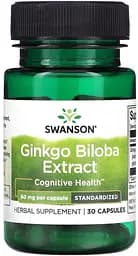 Натуральная добавка Swanson Ginkgo Biloba Extract 60 mg, 30 капсул