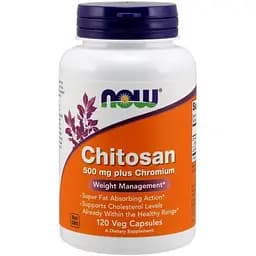 Естественная добавка Now ChitoSan plus 500 mg 120 капсул