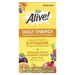 Вітаміни та мінерали Nature's Way Alive! Daily Energy, 60 таблеток