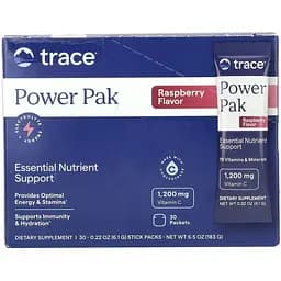 Електроліти Trace Minerals Electrolyte Stamina Power Pak зі смаком малини 183 г (30 шт. х 6.1 г)