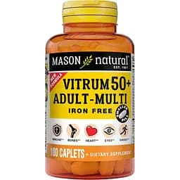 Мультивітаміни Mason Natural Vitrum 50+ Adult-Multi Iron Free без заліза 100 каплет