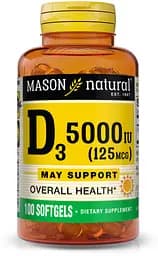 Вітаміни та мінерали Mason Natural Vitamin D3 5000 IU, 100 капсул
